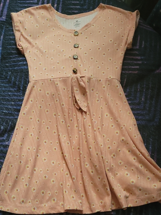 One Step Ahead Other - One Step Ahead Peach Floral Button-Front Casual Dress